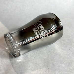 Coca-Cola Chrome Ombre Glass Vintage Excellent Condition Glitter Metal Logo